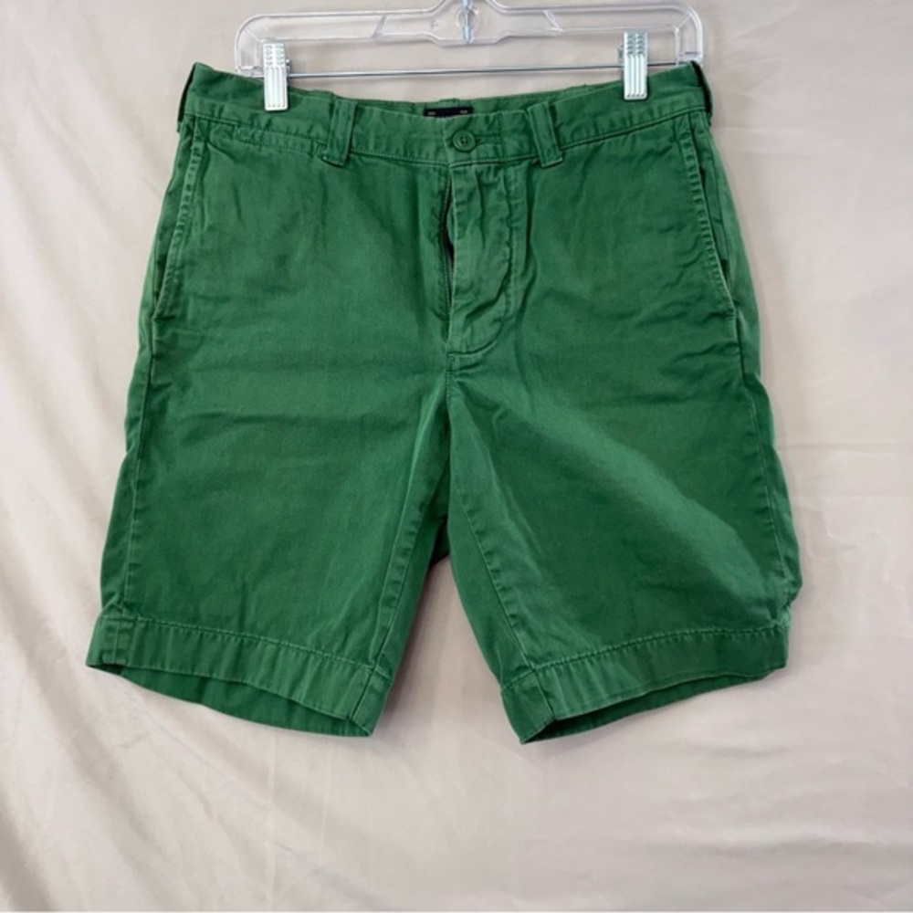 J.CREW Shorts Mens Chino Size 29 Green Stanton Flat Front 9” Inseam - Picture 1 of 5